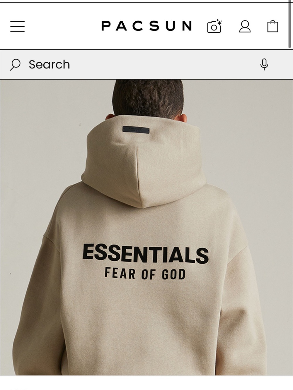 Essentials Kids Tan Hoodie with Small Logo
